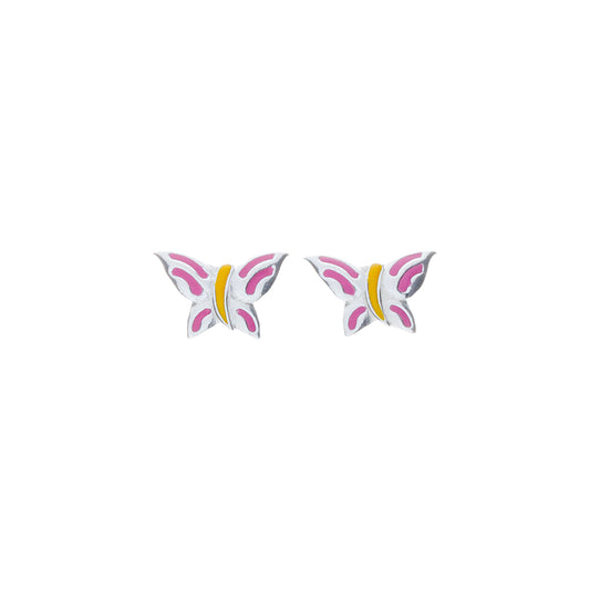 Colored Butterfly Studs - Sterling Silver
