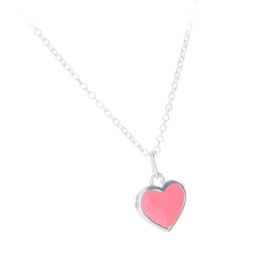 Pink heart - Sterling Silver